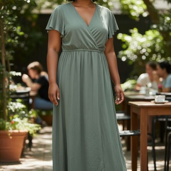 Lulus Lost In The Moment Boho Party Sage Brush Maxi Dress In Green Sz 1XL NWT - Picture 4 of 14